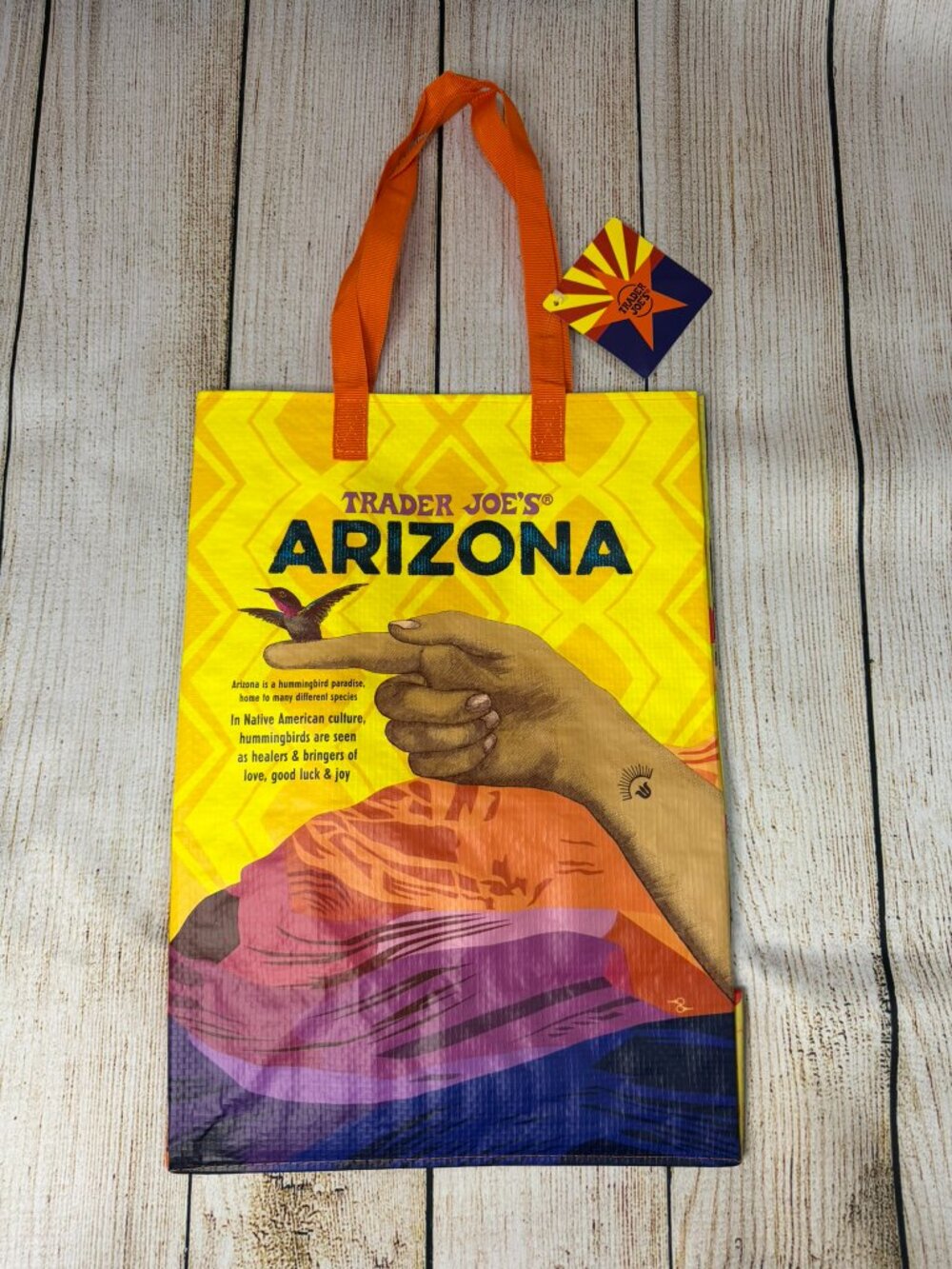 Trader Joe's Arizona Reusable Grocery Bag NWT 6 Gallon State Tote
